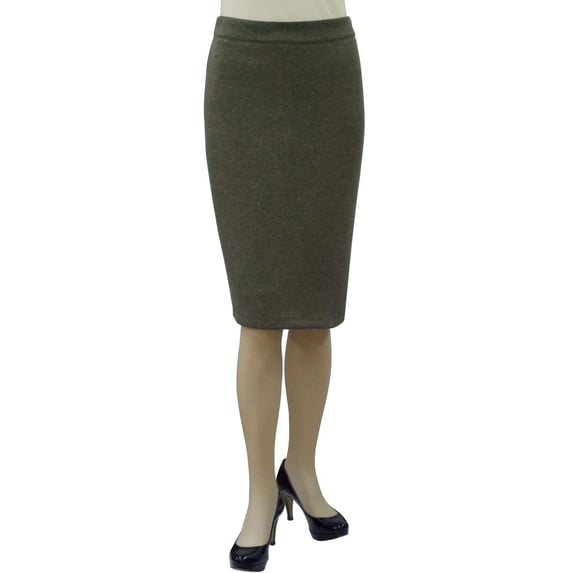 Women's Tapered Fit Stretch Melange Ponte Pencil Skirt