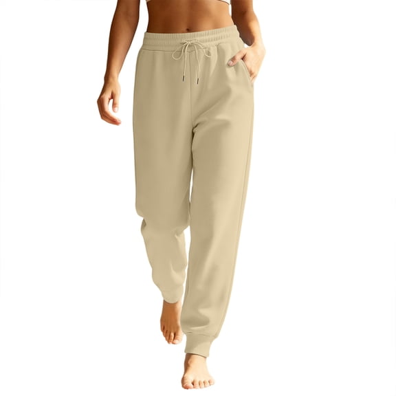 Women's Tapered Joggers with Pockets High Waist Elastic Drawstring Sweatpants, Ribbed Ankle Cuffs Casual Pants,3XL