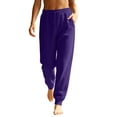 thumbnail image 1 of Women's Tapered Joggers with Pockets High Waist Elastic Drawstring Sweatpants, Ribbed Ankle Cuffs Casual Pants,3XL, 1 of 7