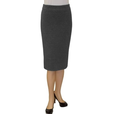 Women's Tapered Quilted Pattern Pencil Skirt