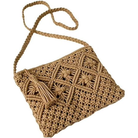 Women's Tassel Hollow Out Straw Purse Shoulder Bag Summer Beach Bags