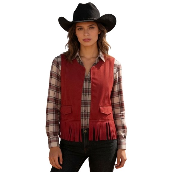 Women's Tassel Vest 70s Hippie Cow Girl Sleeveless Fringe Jacket Western Outfit for Women Womens Summer Cardigan Lightweight S