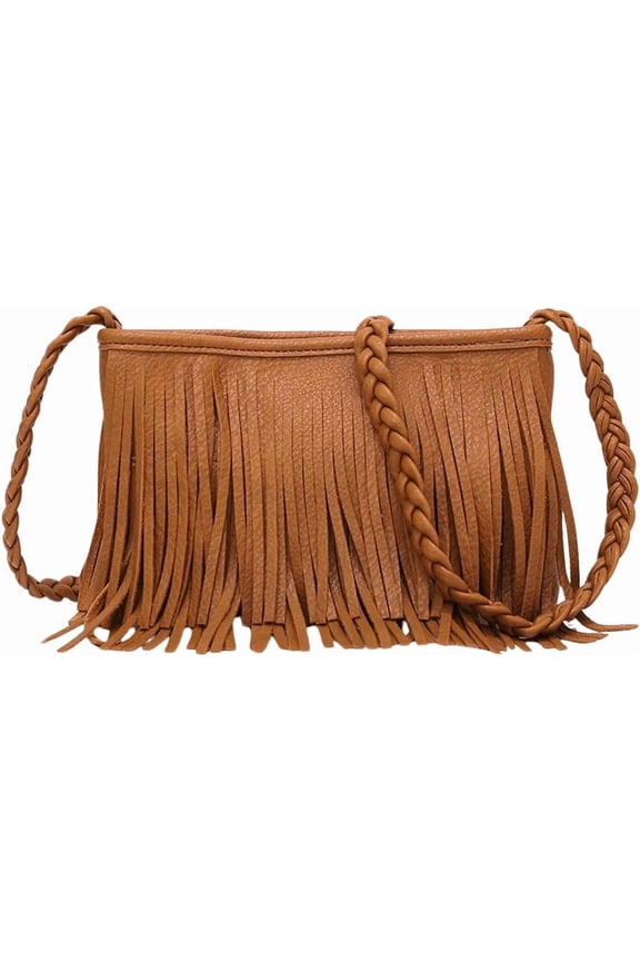 Women's Tassel Zipper Shoulder Purse Fringe Cowgirl Crossbody Handbags Concert Bag