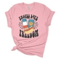 thumbnail image 1 of Women's Tastes Like Freedom Patriotic Fourth of July Independence Day Short Sleeve T-shirt Graphic Tee Graphic Tee-Pink-medium, 1 of 4