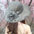 thumbnail image 1 of Women’s Tea Party Hat | Elegant Wide Brim Faux Linen Sun Hat for Garden Parties, Weddings, Races | Lightweight Breathable Ladies Accessory | Classic Style | 48x48x10cm | 1 Pack, 1 of 6