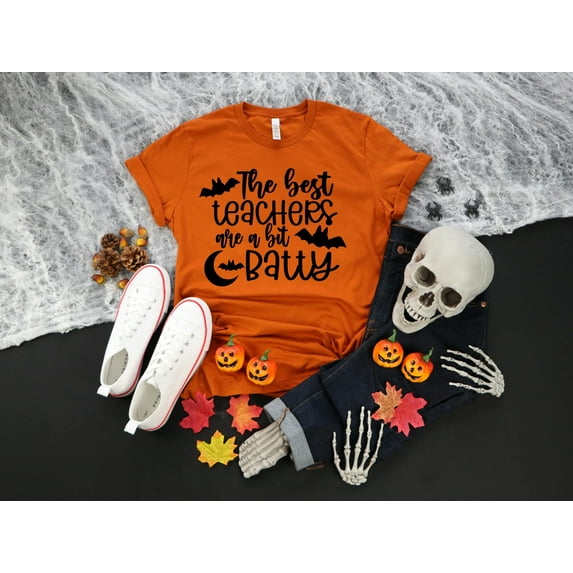 Women's Teacher Halloween Shirt The Best Teachers are a Bit Batty Halloween