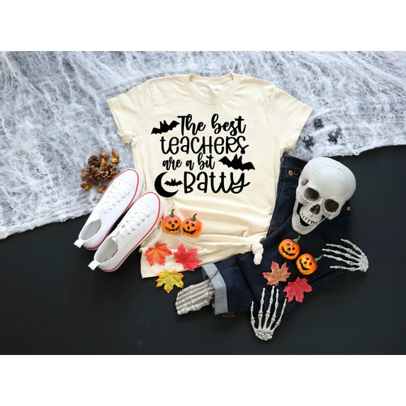 Women's Teacher Halloween Shirt The Best Teachers are a Bit Batty Halloween