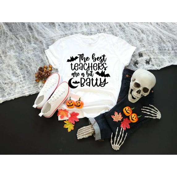 Women's Teacher Halloween Shirt The Best Teachers are a Bit Batty Halloween