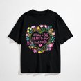 thumbnail image 1 of Women's Teacher Shirt Teaching Life T-Shirt Teacher Floral Big Heart Tee Tops, 1 of 7