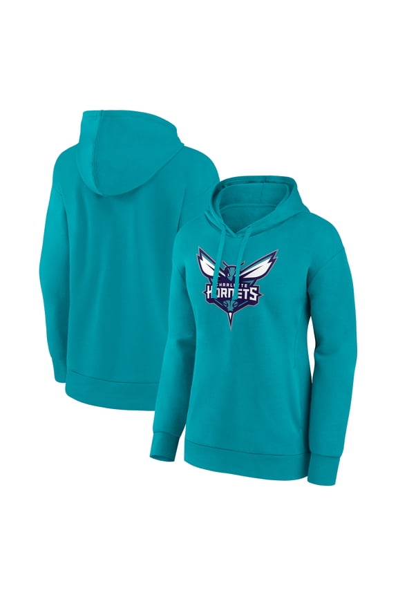 Women's Teal Charlotte Hornets Team Primary Logo Pullover Hoodie