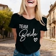 thumbnail image 1 of Women's Team Bride Graphic Print Tee – Versatile Crew Neck Wedding Top in Sizes S-XXXL, Cute Bachelorette Party Shirt for Summer Daily Wear, 1 of 3