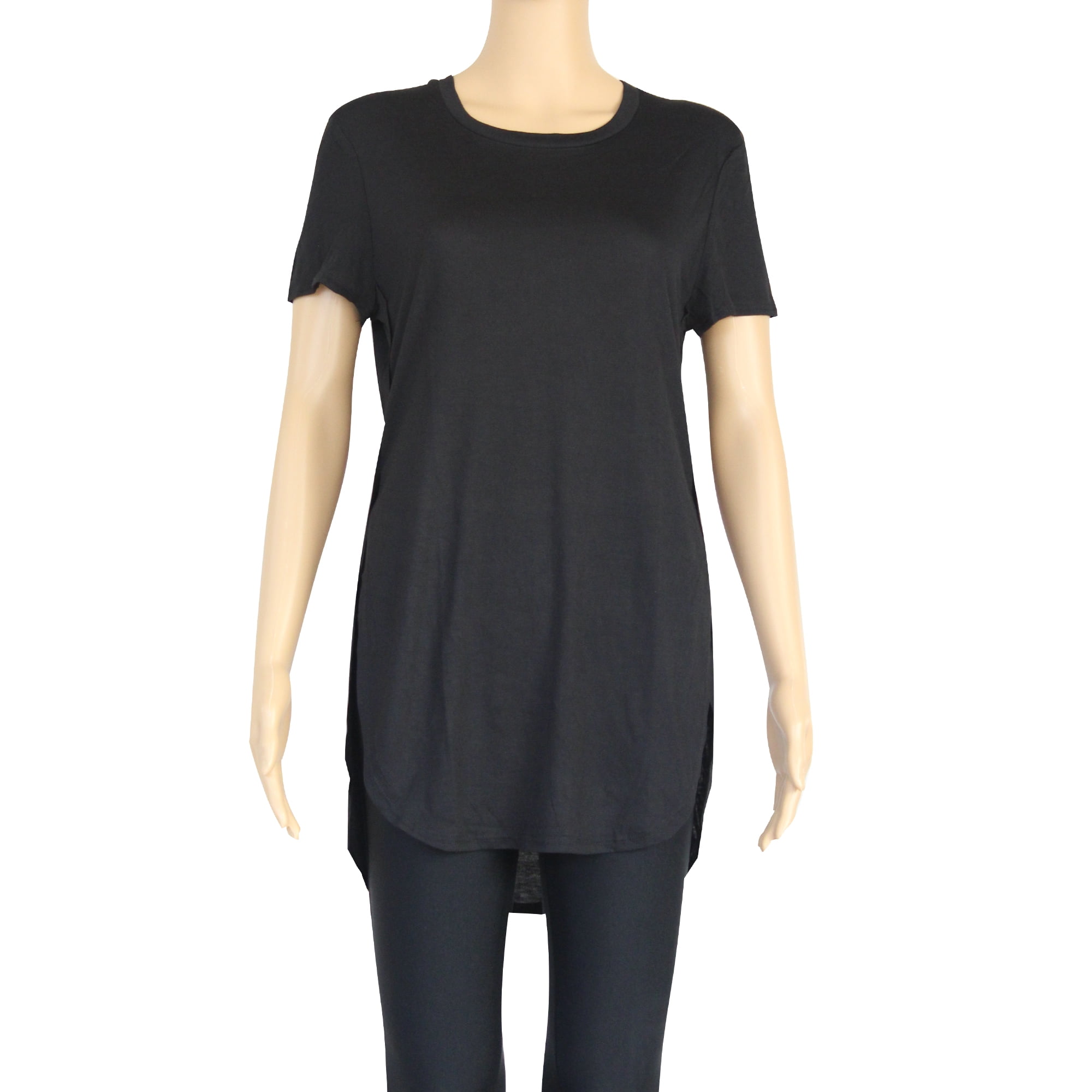 Women's Tech Stretch Casual Short-Sleeve Crew Neck T-Shirt Black - XL