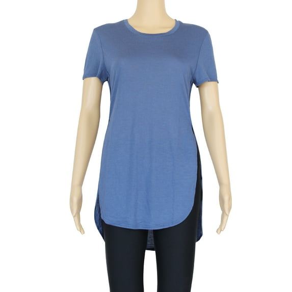 Women's Tech Stretch Casual Short-Sleeve Crew Neck T-Shirt Blue - XL