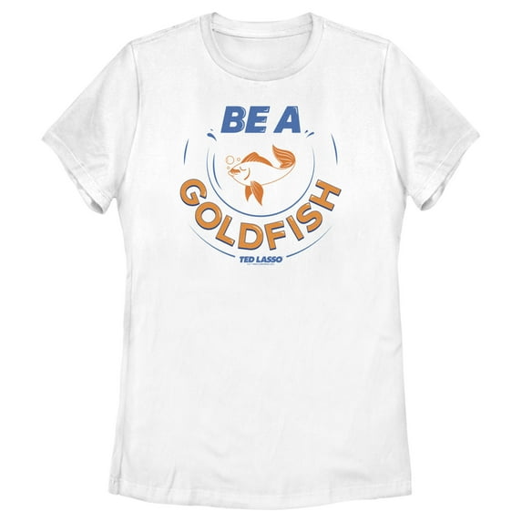 Women's Ted Lasso Be A Goldfish Graphic Tee White Large