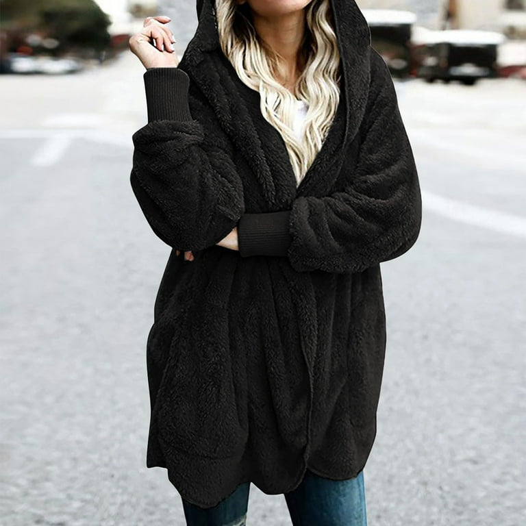 Fuzzy teddy hoodie sales