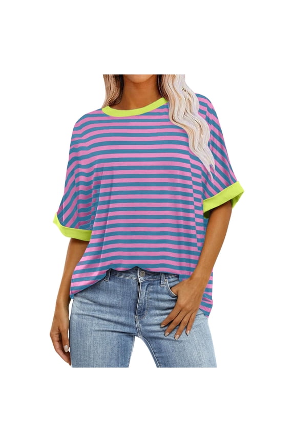Women's Tee Printed Casual Short Sleeve Round Neck T-Shirt Top Blouse Shirt Fashion Apparel Women Clothing Garment Female Wear Daily Use Home Outfit Comfort Fit Relaxed Fit Basic Wardrobe