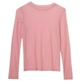 thumbnail image 1 of Women's Tee Shirts Thin Long Sleeved Sun-Protective Basic Undershirt Solid Color Loose Round Neck T Shirt Fashion Versatile Pullover Tshirt, 1 of 2