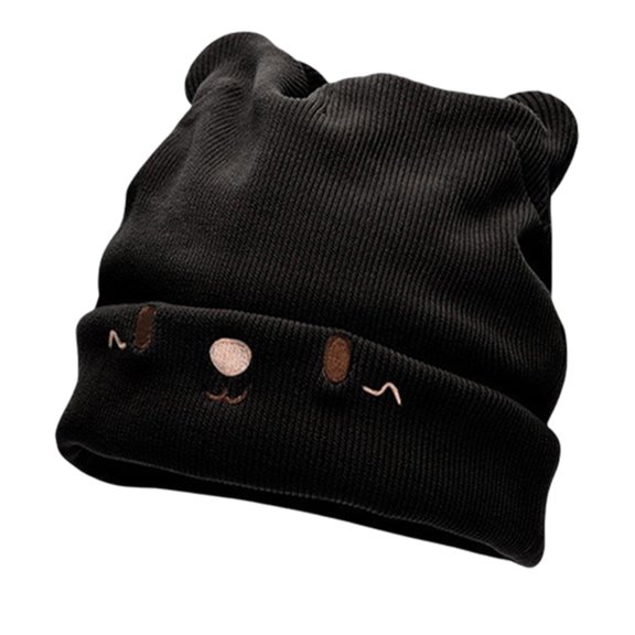 Women's Teen Girls Knitted Cat Kitty Cuffed Beanie Hat Winter Outdoor Stretchy Ski Caps