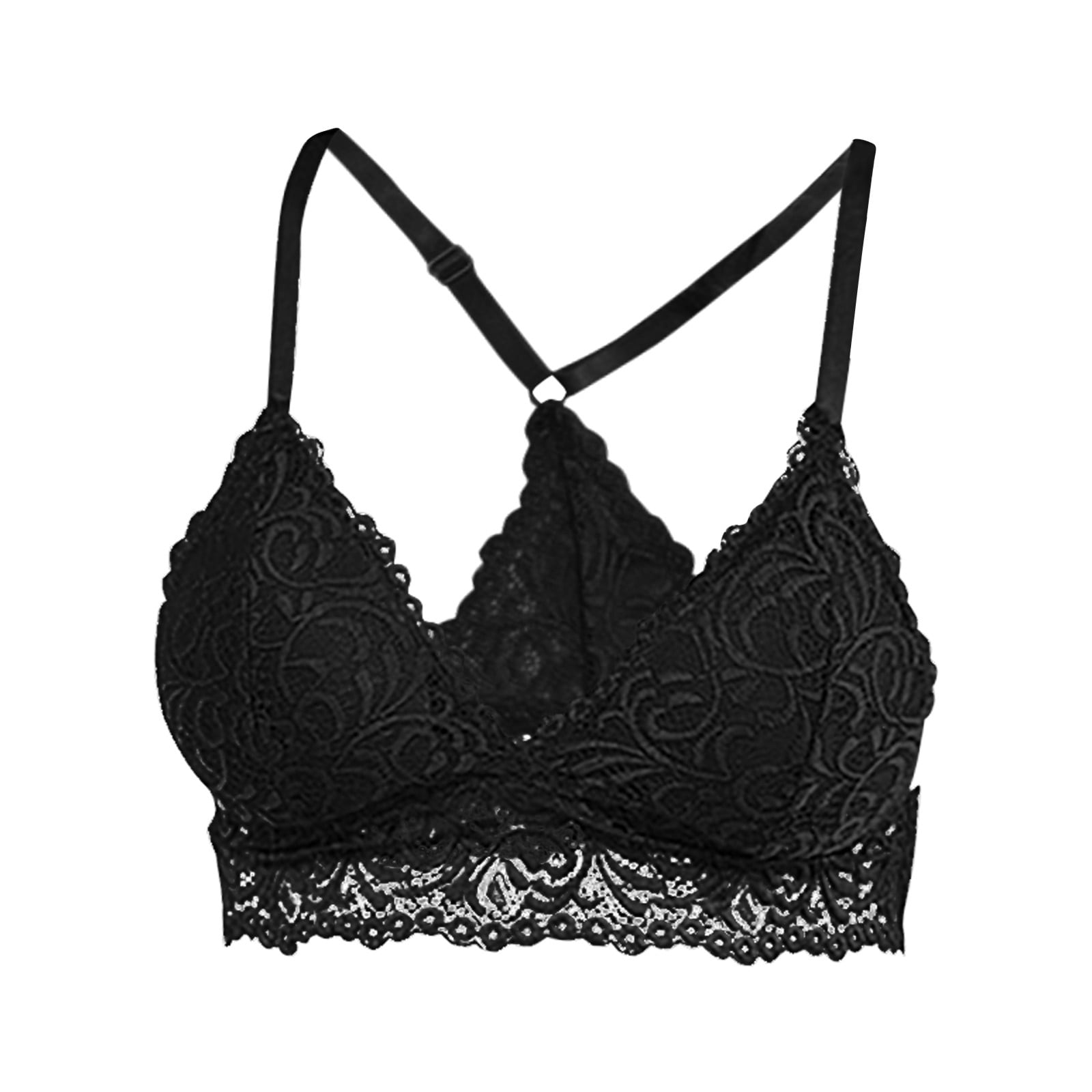 Women's Teen Girls Lace Bra Wireless Triangle Bra For Small Chest Push