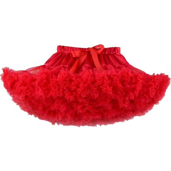 Women's Teen Tutu Skirts for Women Adult Classic Elastic 4 Layered Tulle Tutu Skirt for Dress-up Parties Ballet Dancing Red M