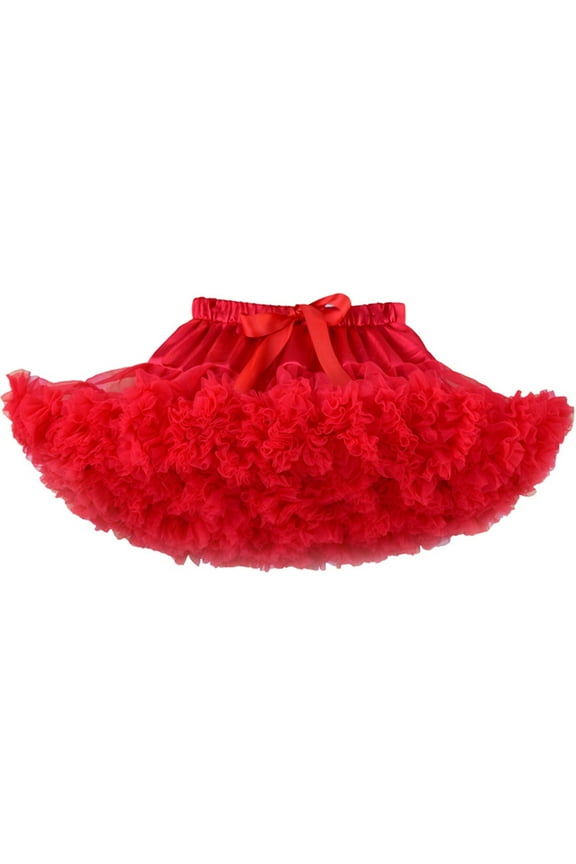 Women's Teen Tutu Skirts for Women Adult Classic Elastic 4 Layered Tulle Tutu Skirt for Dress-up Parties Ballet Dancing Red S