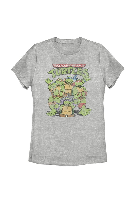 Women's Teenage Mutant Ninja Turtles Best Friend Shot Graphic Tee Athletic Heather Large