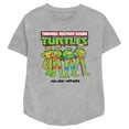 thumbnail image 1 of Women's Teenage Mutant Ninja Turtles Distressed Holiday Heroes Graphic Tee Athletic Heather Small, 1 of 3