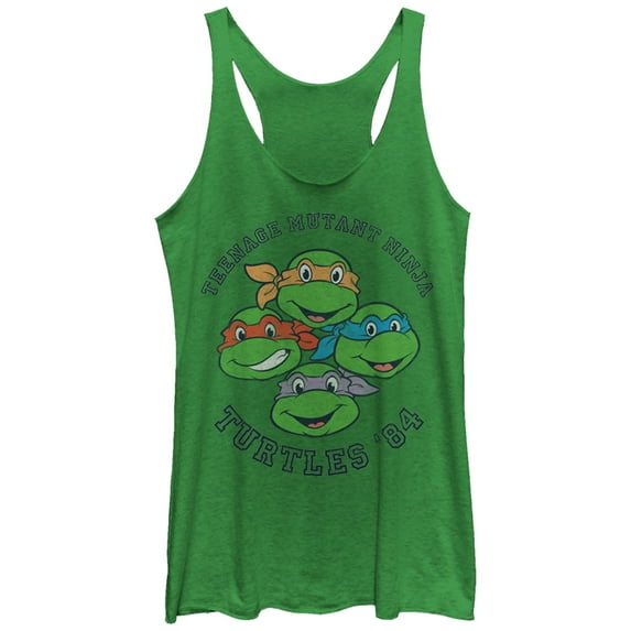 Women's Teenage Mutant Ninja Turtles Group '84 Racerback Tank Top Envy Green Small