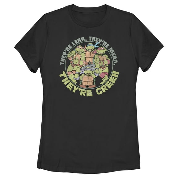Women's Teenage Mutant Ninja Turtles They're Lean, They're Green Graphic Tee Black Small