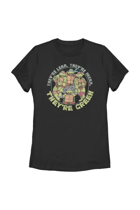 Women's Teenage Mutant Ninja Turtles They're Lean, They're Green Graphic Tee Black Small
