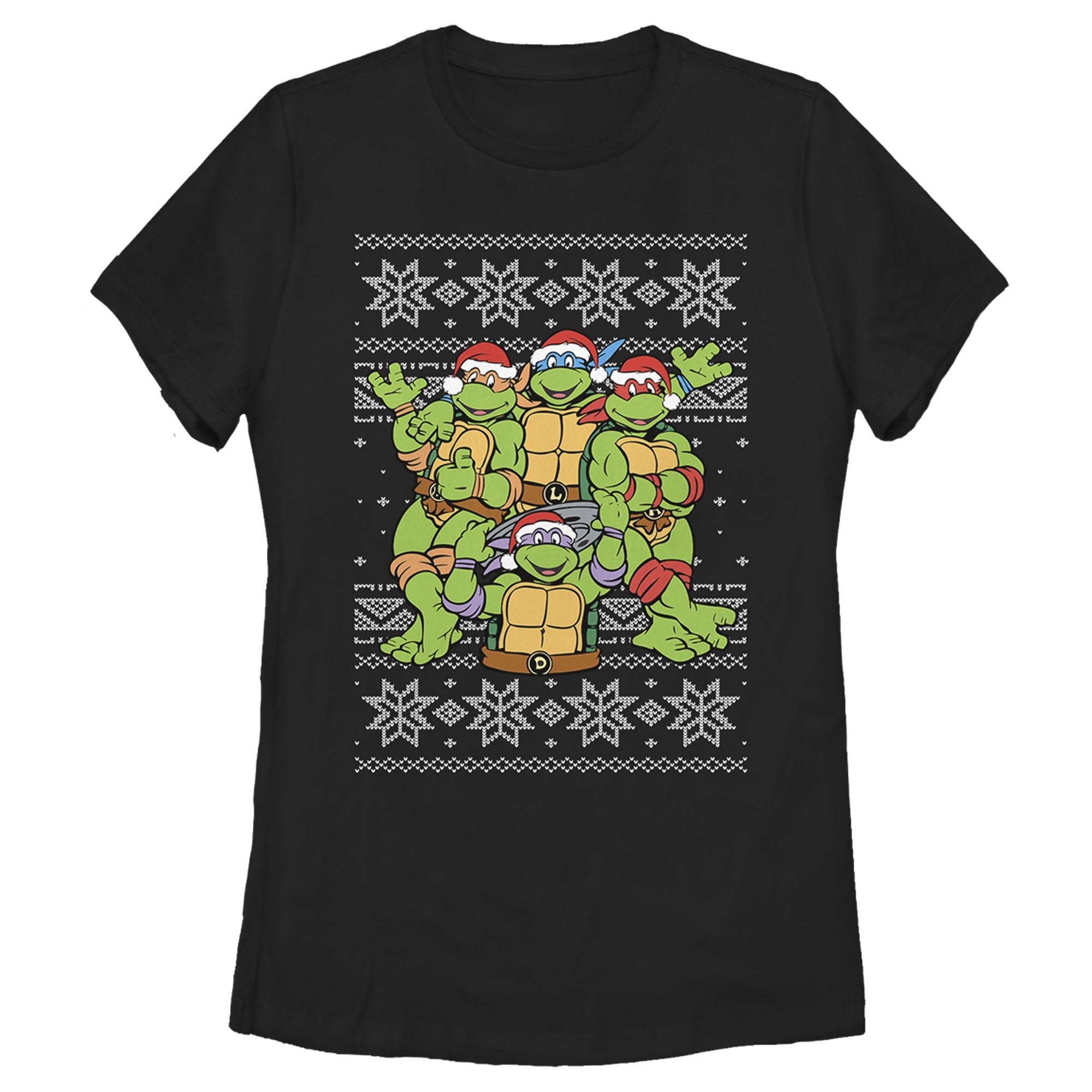  Teenage Mutant Ninja Turtles Christmas Sweater T-Shirt T-Shirt  : ביגוד, נעליים ותכשיטים