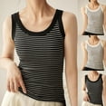 thumbnail image 1 of Women's Tees And Tanks Women's Solid Color Camisole Button Base With U-neck Backless Round-Neck Camisoles Black XL, 1 of 5