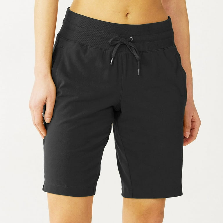 Women s Tek Gear Essential Bermuda Shorts Color Black Size MEDIUM Walmart
