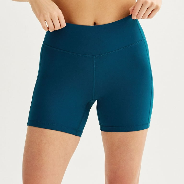 Women s Tek Gear Essential Soft Bike Shorts in Regular Plus Color Blue Crayon Size LARGE
