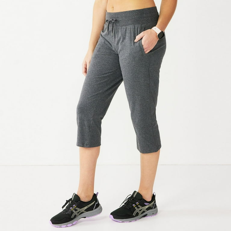 Women s Tek Gear Essential Straight Leg Capris Color Ink Heather Size MEDIUM