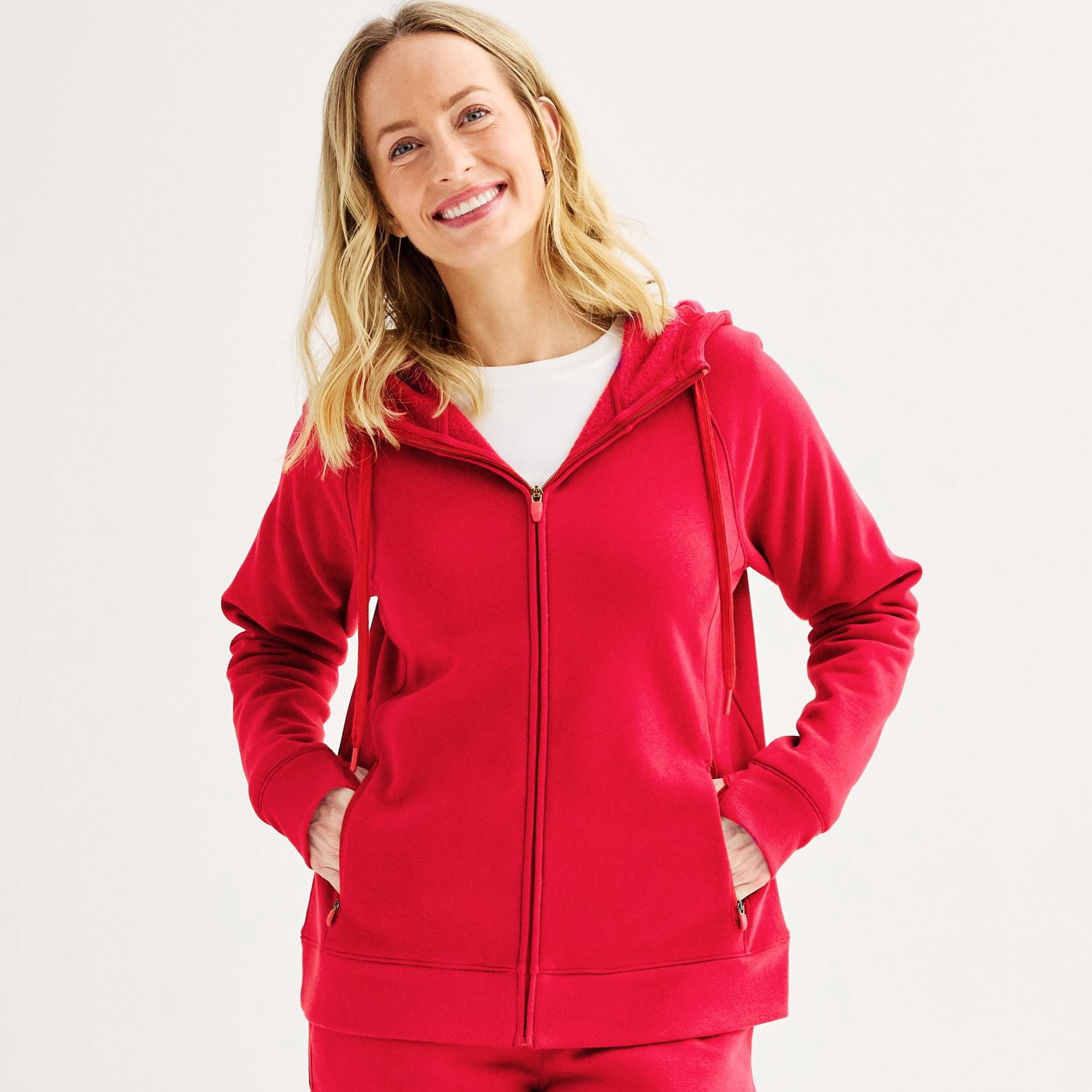 Sweat à Capuche Tek Gear Femme Rose Vif - Taille 2XL - Neuf Avec étiquettes - Polaire Ultra-douce Avec Poches
