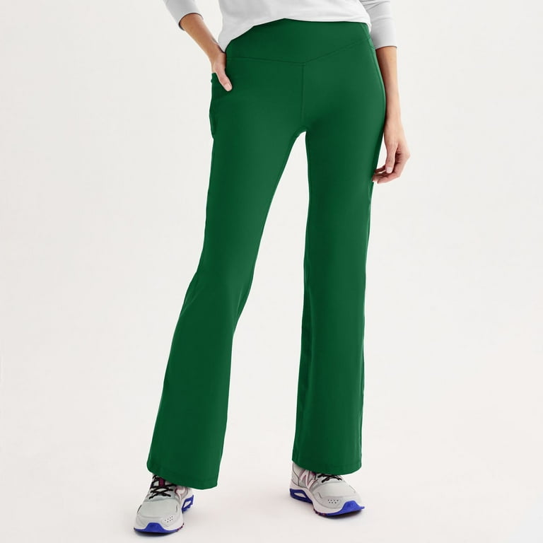 Women s Tek Gear Ultrastretch Flare Leg Pants Color Rugged Green Size X LARGE Walmart