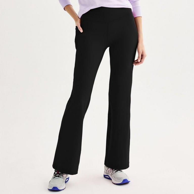 Women s Tek Gear Ultrastretch Flare Pant Color Mineral Black Size M LONG Walmart