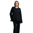 thumbnail image 1 of Women's Tencel Embroidered Long Sleeve T-shirt, Black, Size M, 1 of 12