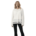 thumbnail image 1 of Women's Tencel Embroidered Long Sleeve T-shirt, White, Size S, 1 of 17