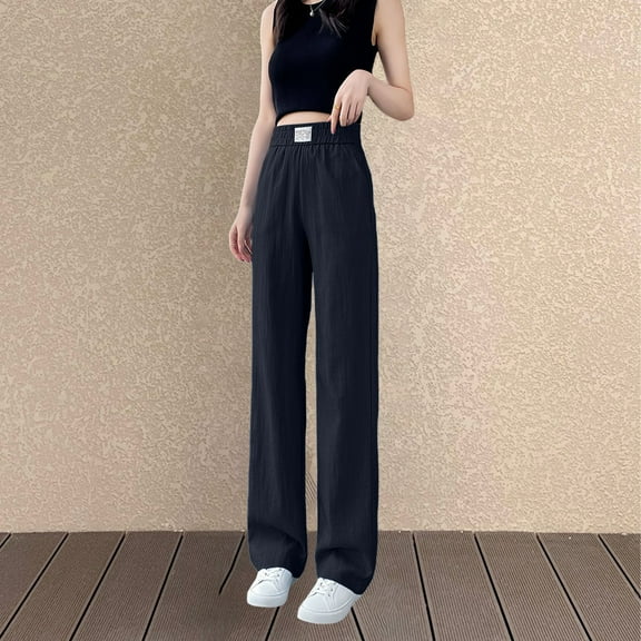 Women's Tencel Wide Leg Jeans High Waisted Straight Denim Pants with Five-Pocket Design Comfort Stretch Breathable Soft Fabric for Casual Wear Black M