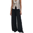 thumbnail image 1 of Shadowsong Women's Tencel Wide Leg Pants, Black, Size M, 1 of 12