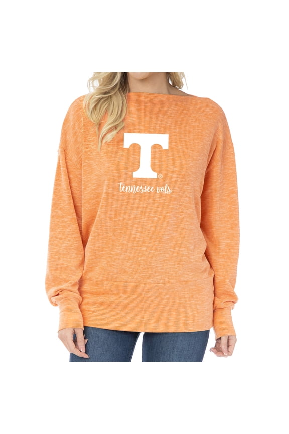 Women's Tennessee Orange Tennessee Volunteers Lainey Ribbed Tunic Tri-Blend Pullover Sweatshirt