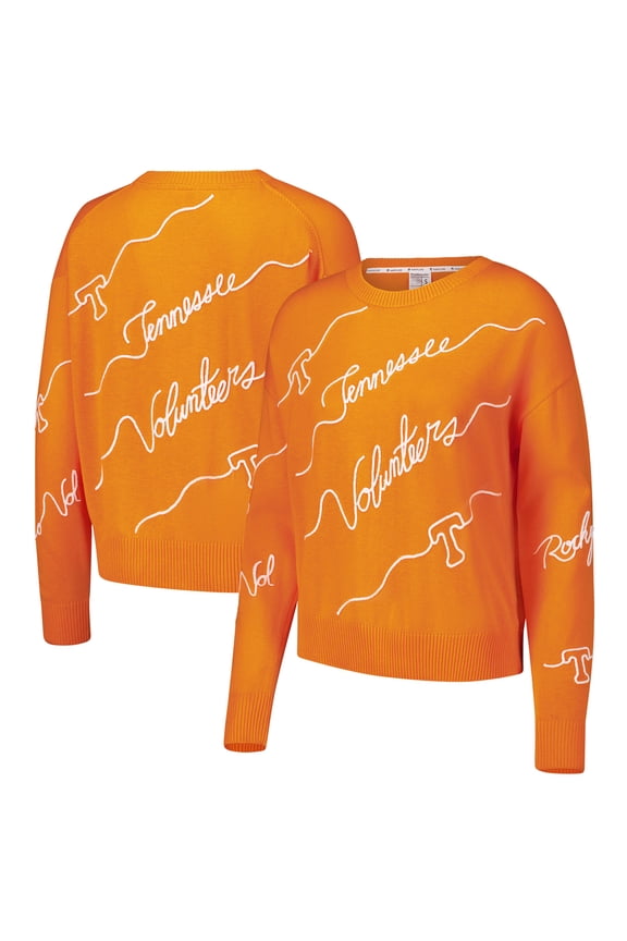 Women's Tennessee Orange Tennessee Volunteers Love Note Embroidered Sweater