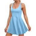 thumbnail image 1 of Women's Tennis Dress with Built in Shorts and Bra,Cross Back One Piece Gym Yoga Sports Athletic Jumpsuits, 1 of 4