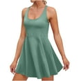 thumbnail image 1 of Women's Tennis Dress with Built in Shorts and Bra,Cross Back One Piece Gym Yoga Sports Athletic Jumpsuits, 1 of 5