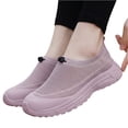 thumbnail image 1 of Women's Tennis Shoes with Arch Support Slip-On Breathable Mesh Sneakers Featuring Cloud Cushion Non-Slip Sole Toe Box Orthopedic Comfort for Gym Workouts Outdoor Activities,Purple 40(US-7.5), 1 of 4