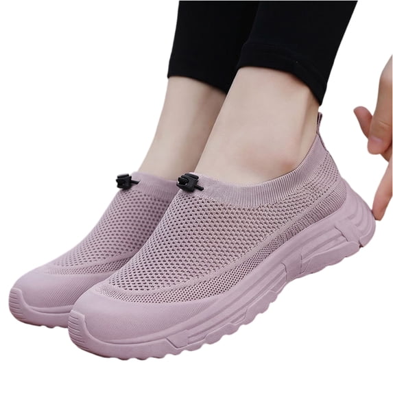 Women's Tennis Shoes with Arch Support Slip-On Breathable Mesh Sneakers Featuring Cloud Cushion Non-Slip Sole Toe Box Orthopedic Comfort for Gym Workouts Outdoor Activities,Purple 40(US-7.5)