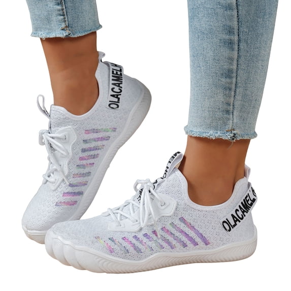Women's Tennis Shoes Running Gym Athletic Non Slip Shoes Casual Workout Lightweight Breathable Comfortable Walking Sneakers White Size 8