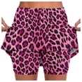 thumbnail image 1 of Women's Tennis Skirts Summer Skirt Casual Leopard Print A Line High Waist Flowing Summer Daily Wear Bottoms for Women Pink 5XL, 1 of 6